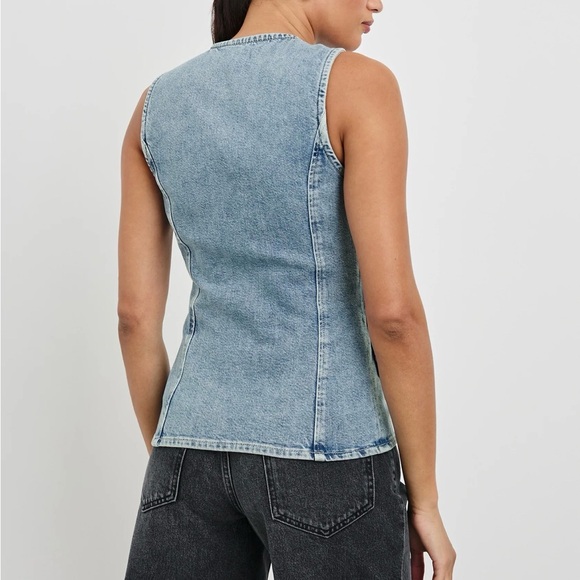 NWT Rails Denim Portola Vest blue eyed girl wash Sz XS - Picture 5 of 10